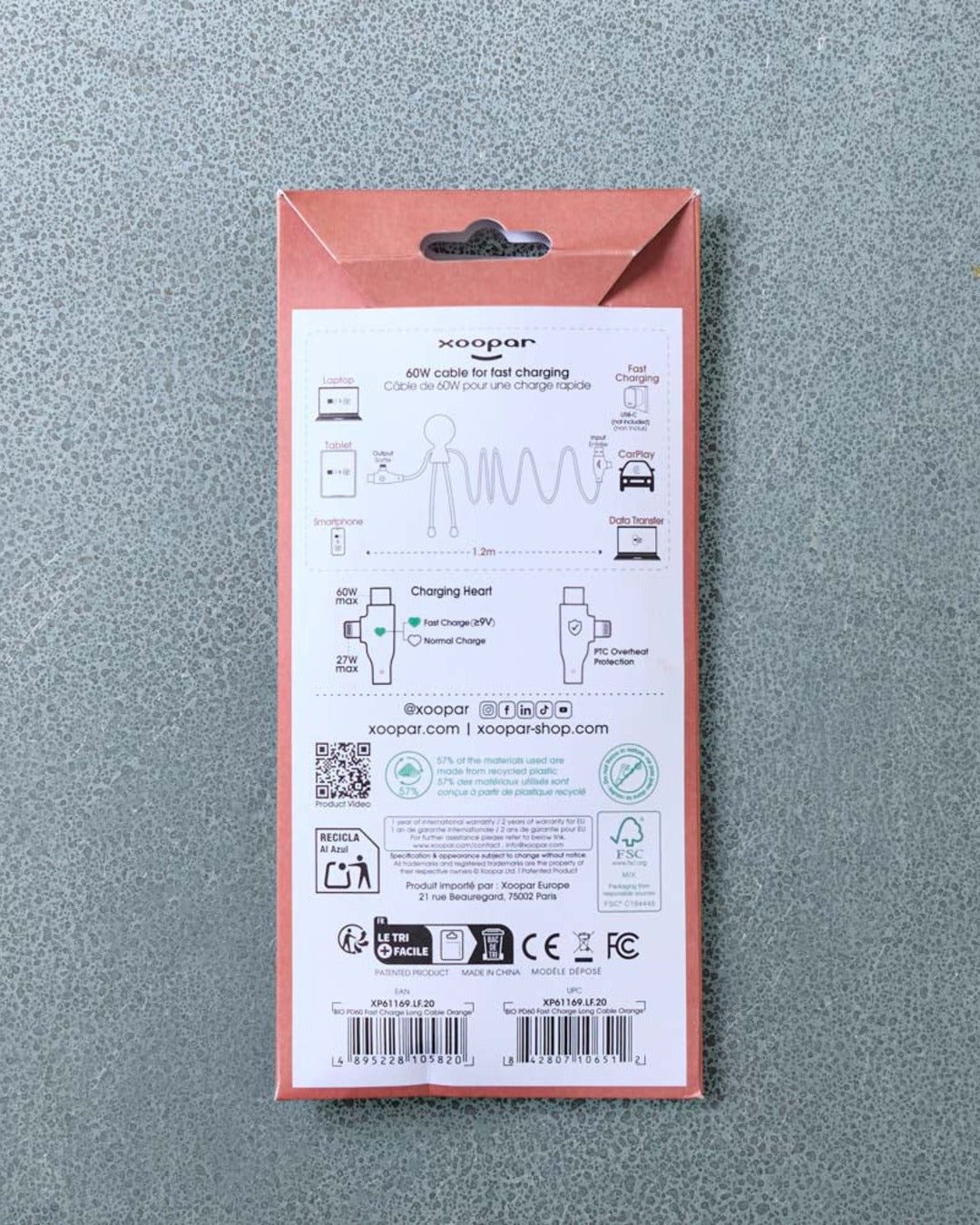 Xoopar - Cable Mr Bio Long Fast - Orange