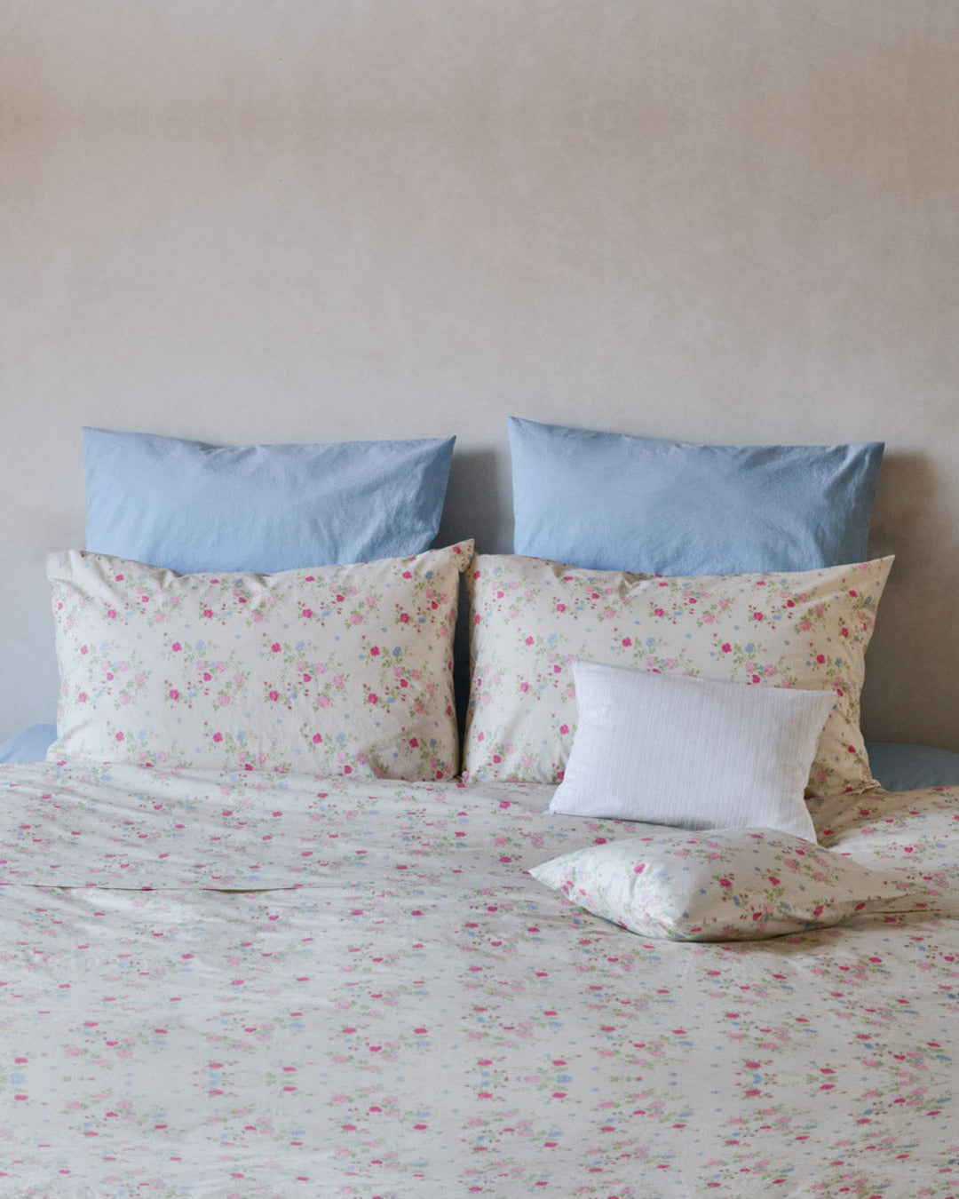 Merci - Cotton percale flat sheet - Garden