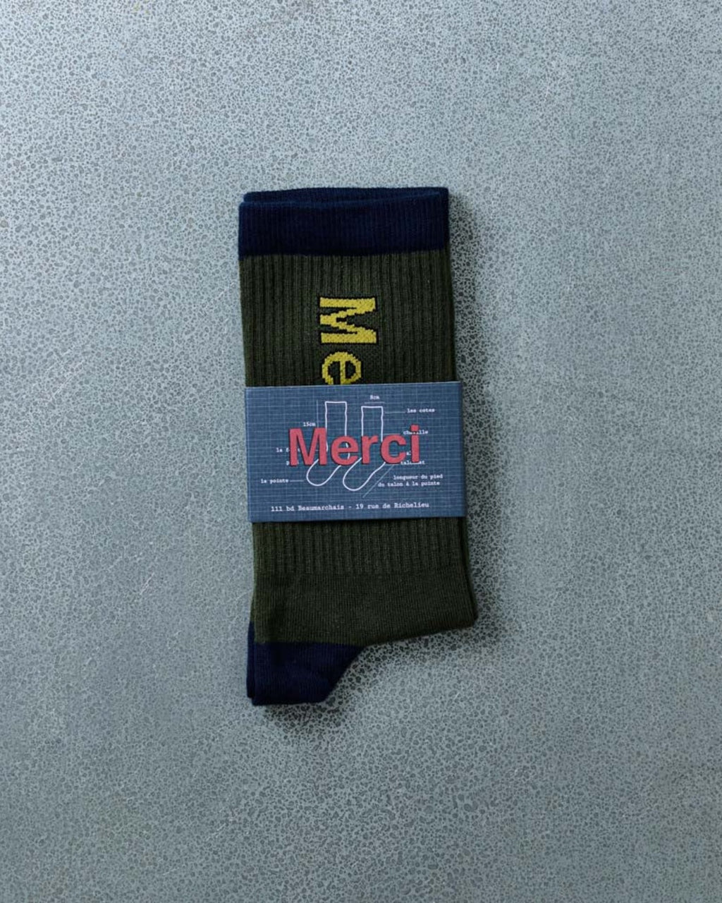 Merci - Scrappy Socks - Navy Khaki