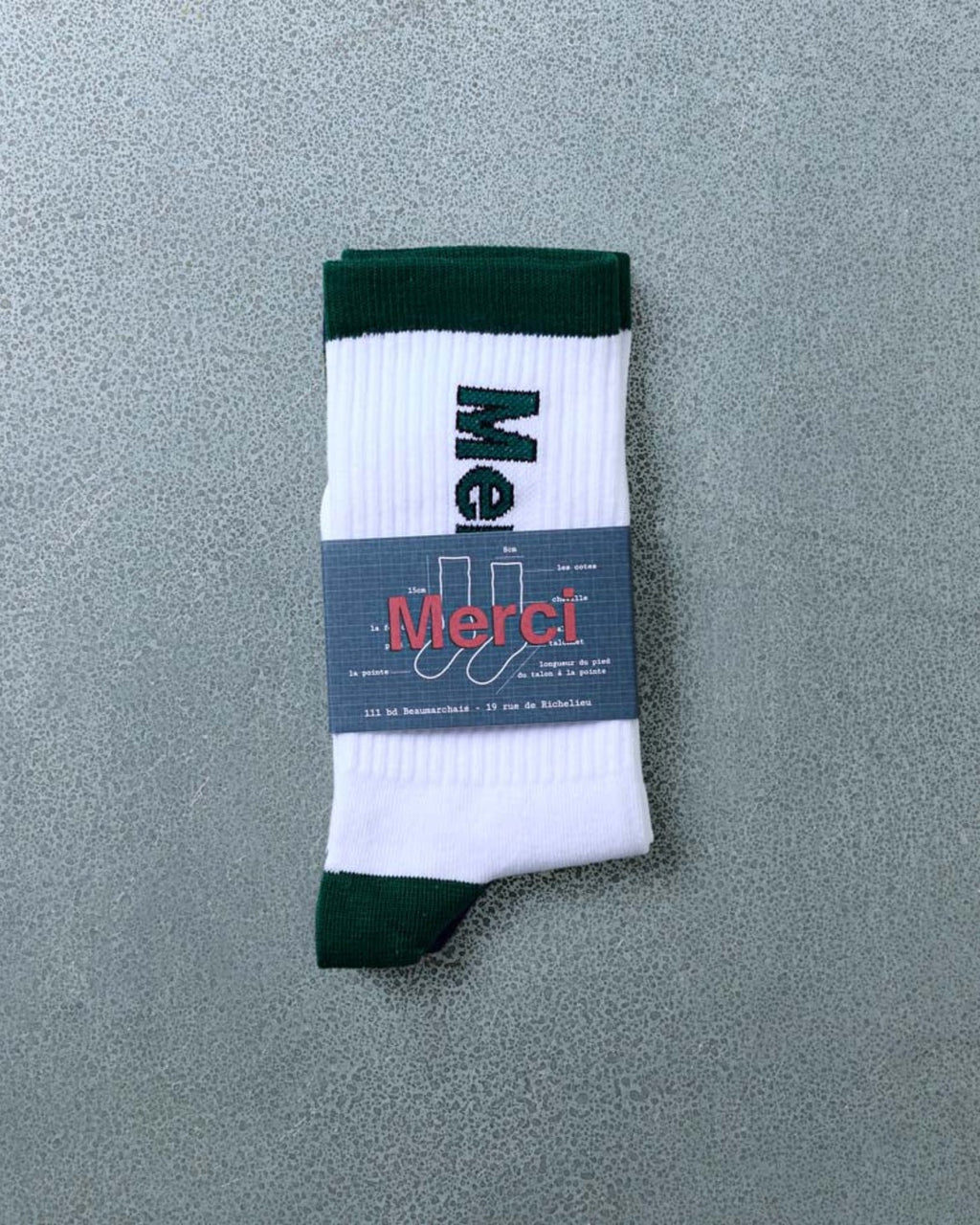 Merci - Chaussettes Scrappy - Blanc Vert