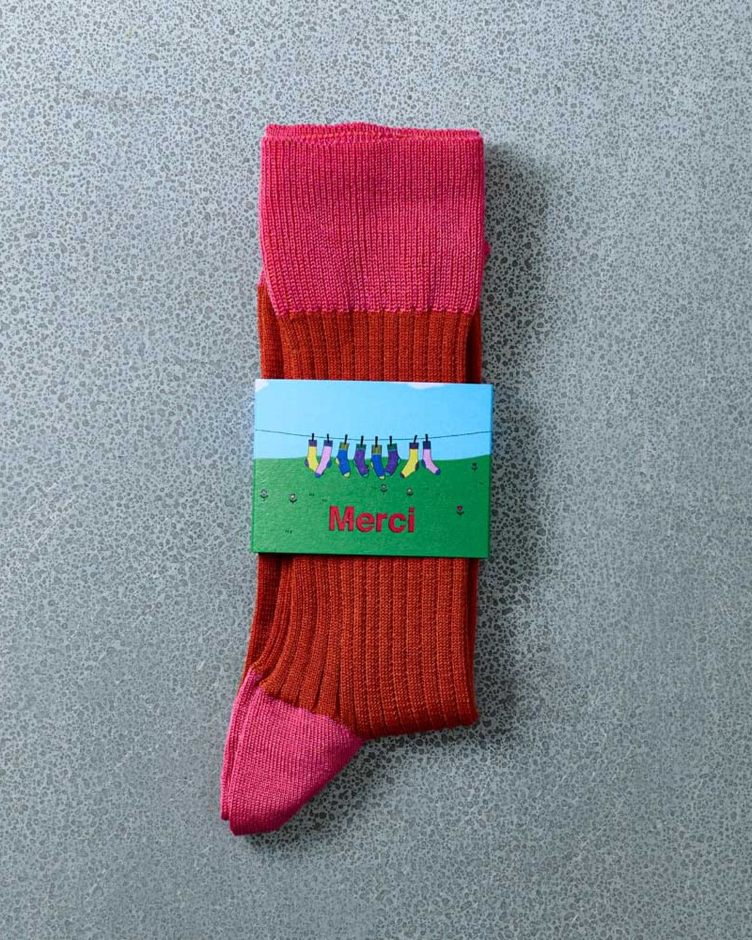 Merci - Chaussettes Theodora - Rouge Rose