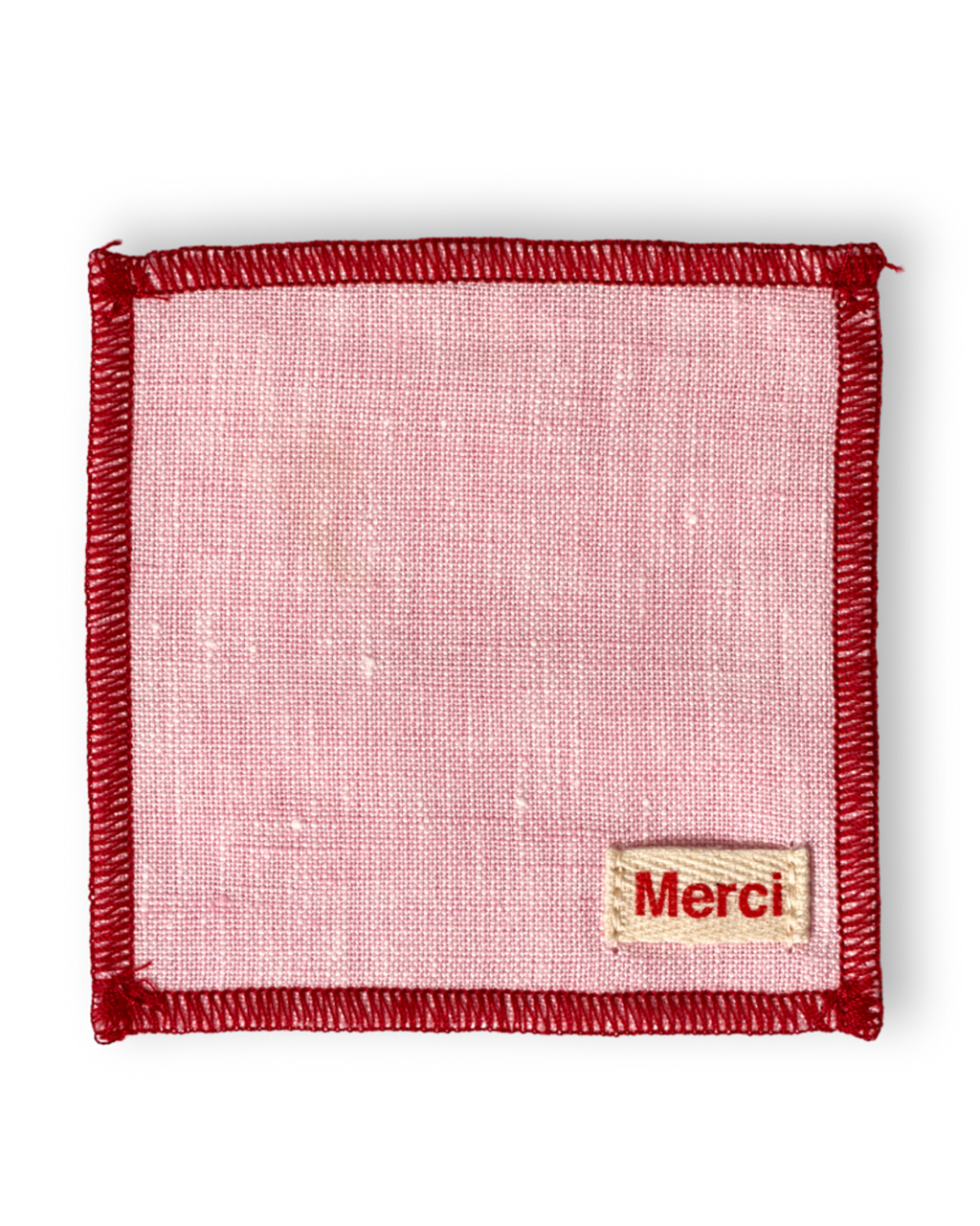 Merci - Ensemble De 6 Dessous De Verre En Lin Lavé - Rose Granité