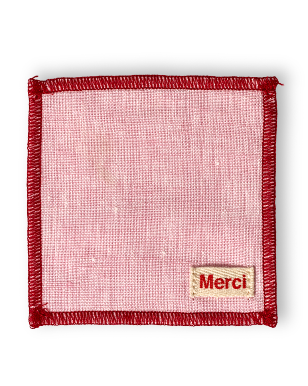 Merci - Ensemble De 6 Dessous De Verre En Lin Lavé - Rose Granité