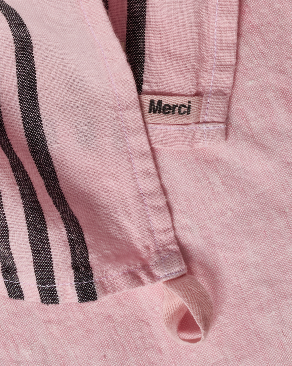 Merci - Torchon En Lin Lavé - Rose Granité