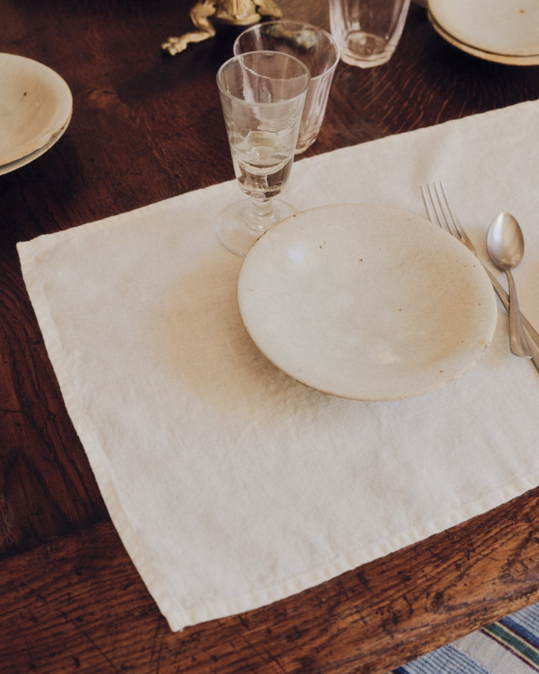 Merci - Set De Table En Lin Lavé - Blanc Coquillage