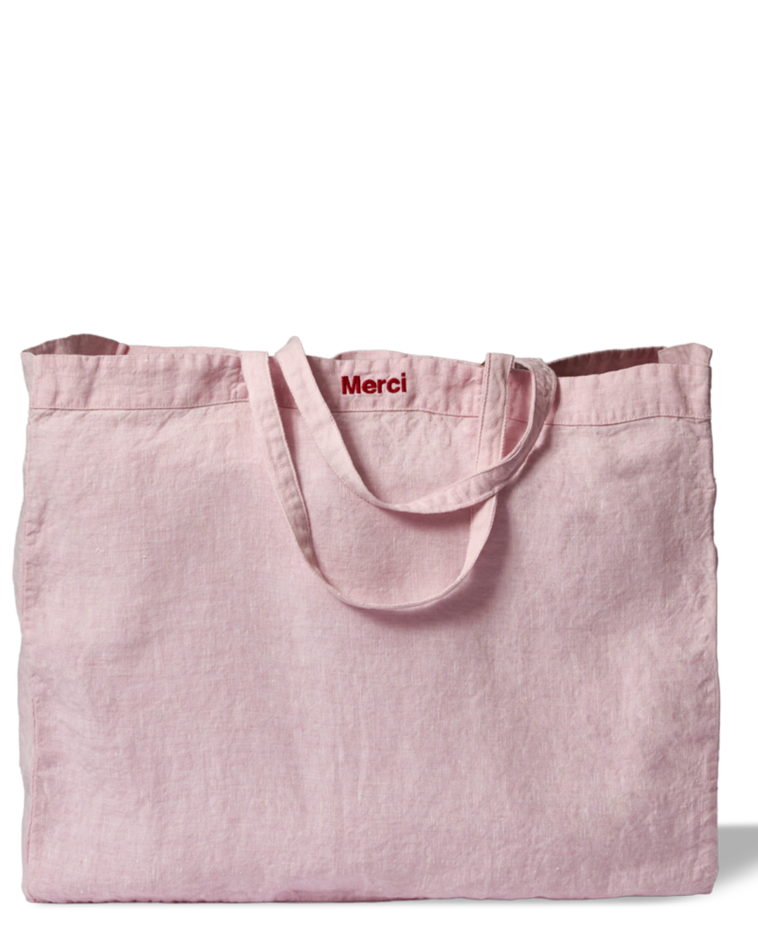 Merci - Washed linen Merci shopping bag - Granita Pink