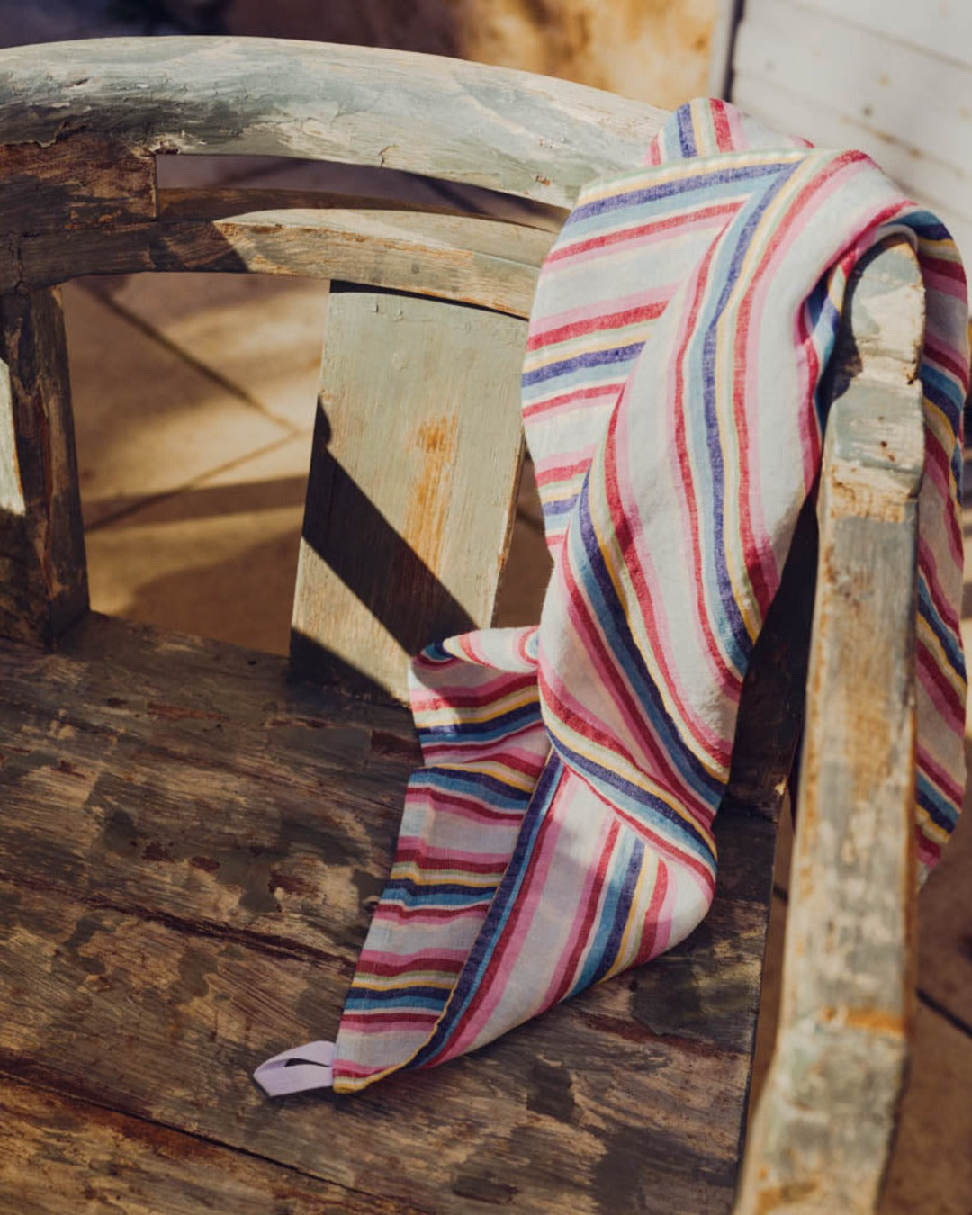 Merci - Washed linen tea towel - Parasol Stripes