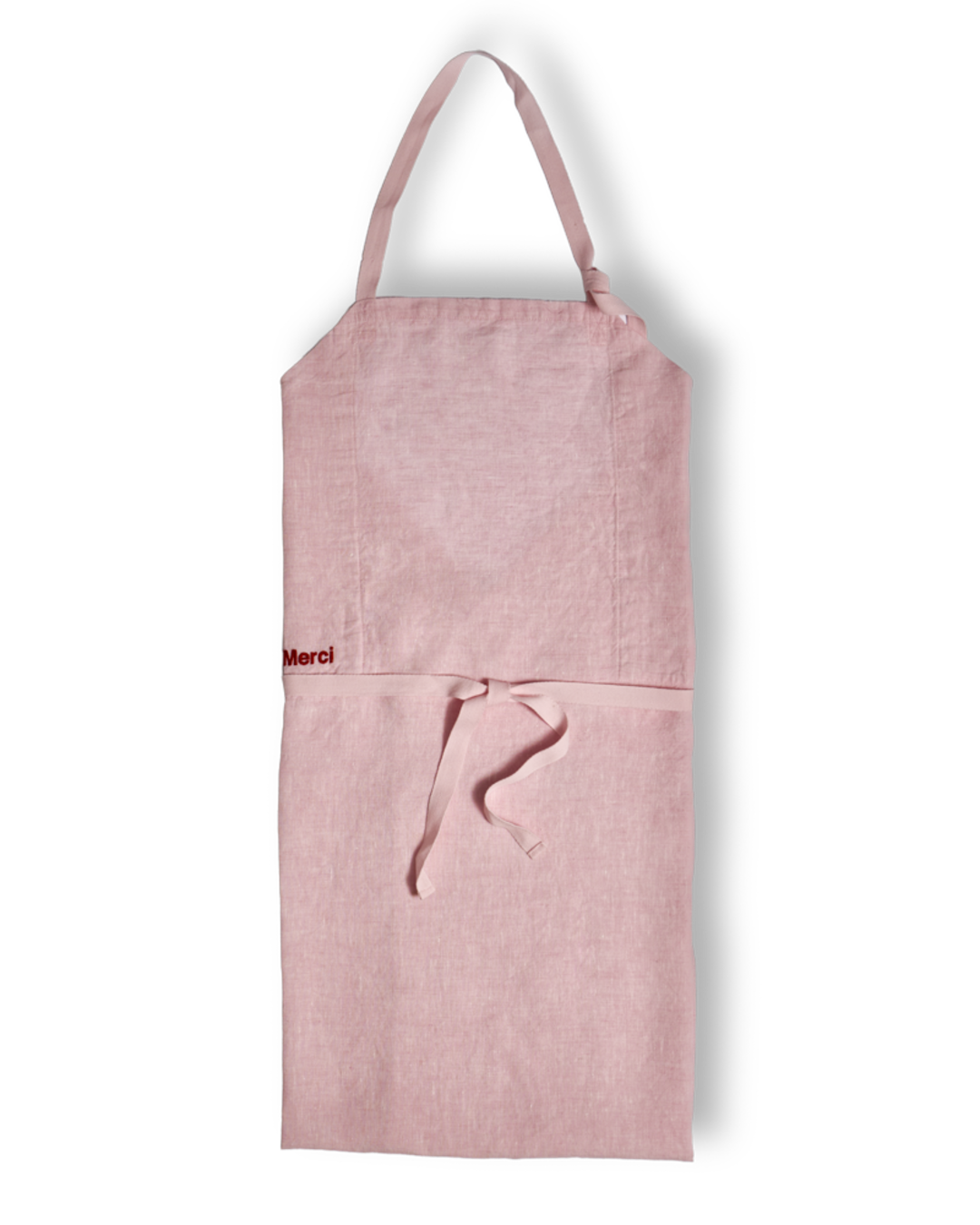 Merci - Washed linen apron - Granita Pink