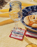 Merci - Ensemble De 6 Dessous De Verre En Lin Lavé - Rayures Parasol