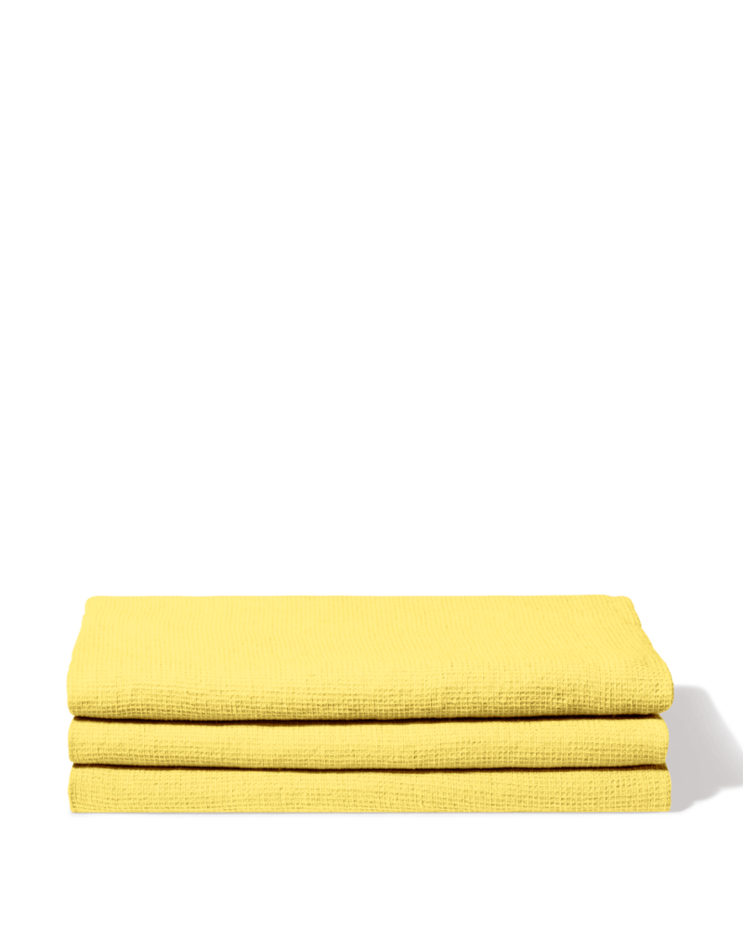 Merci - Serviette De Bain En Lin Nid D'Abeille - Jaune Citronnade