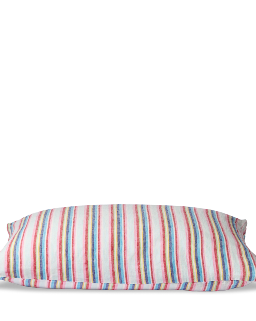 Merci - Coussin Rectangle En Lin Lavé - Rayures Parasol