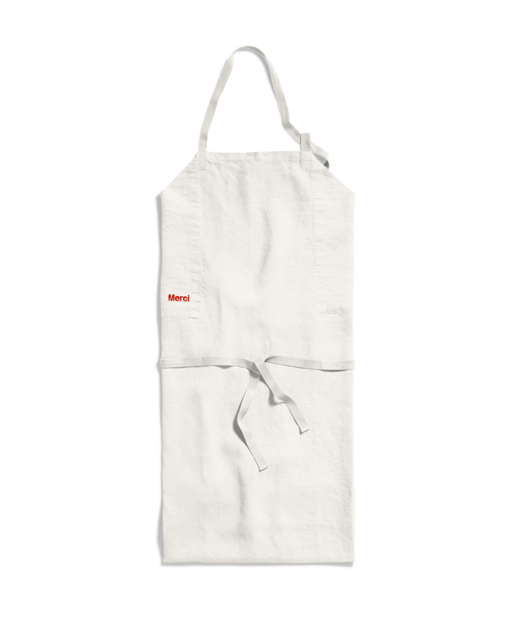 Merci - Tablier En Lin Lavé - Blanc Coquillage