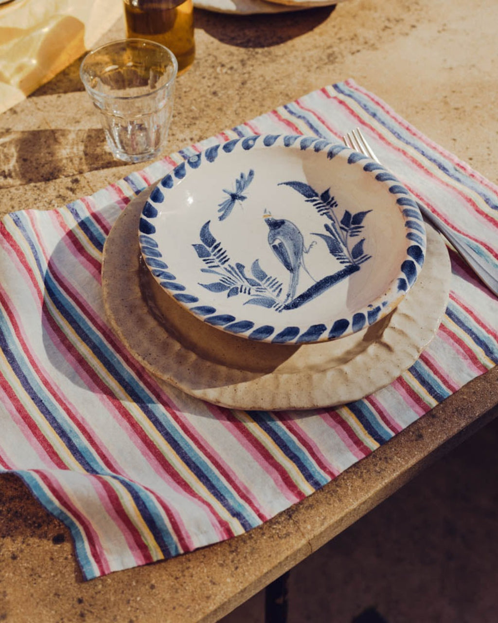 Merci - Washed linen placemat - Parasol Stripes