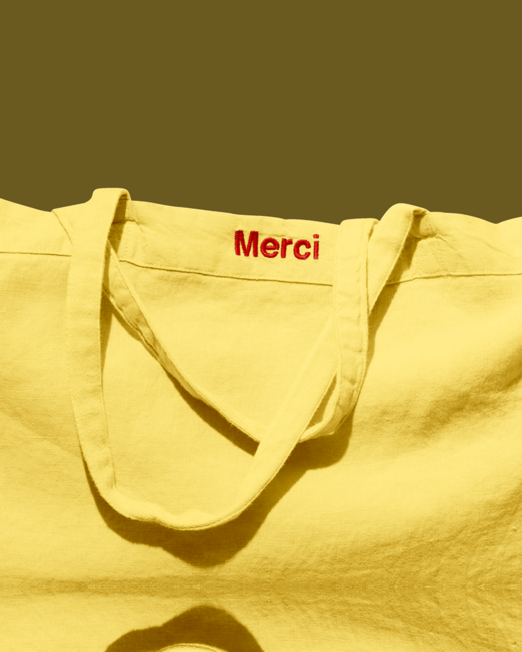 Merci - Cabas En Lin Lavé - Jaune Citronnade