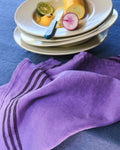 Merci - Washed linen tea towel - Storm Violet