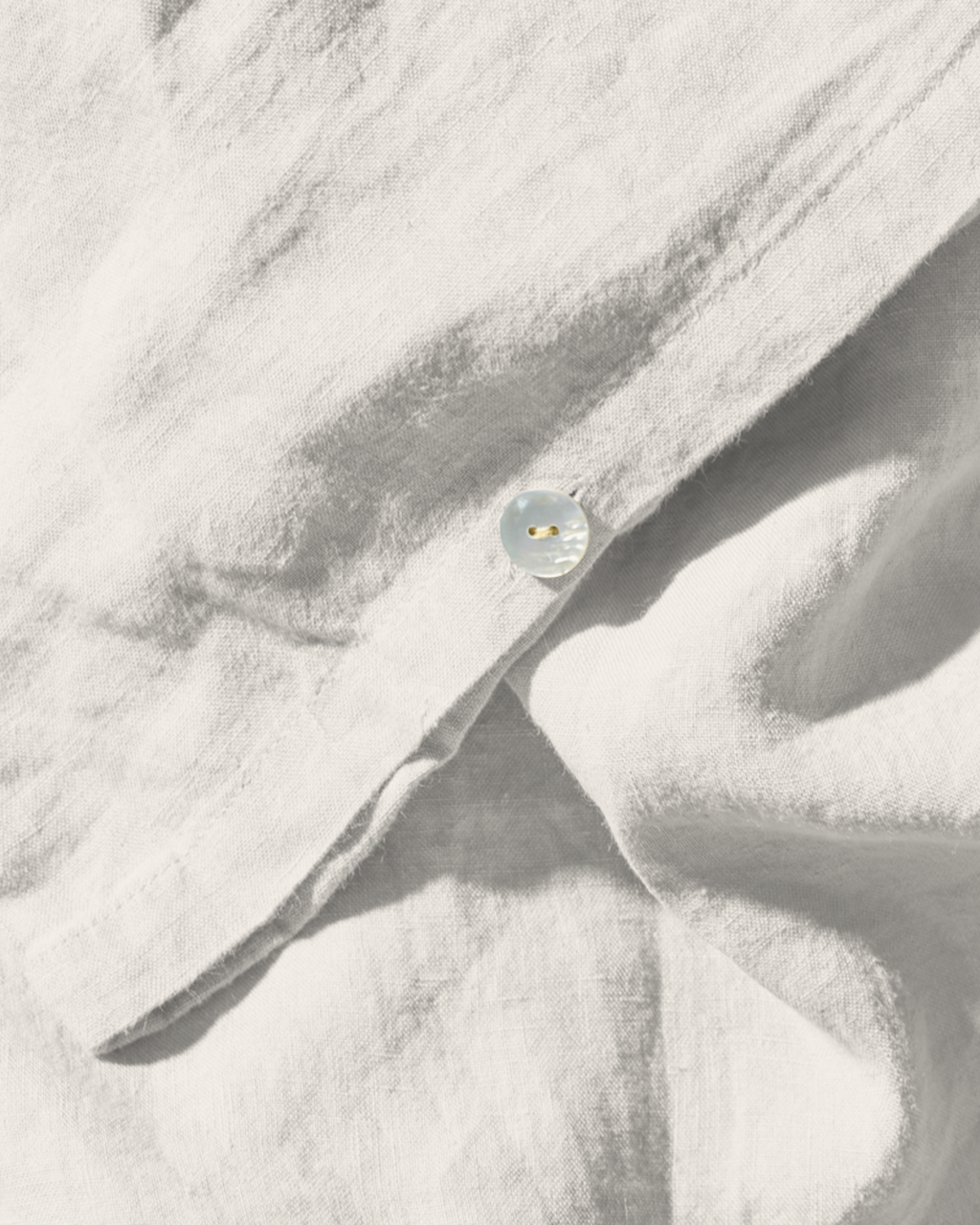 Merci - Washed linen duvet cover - Seashell White