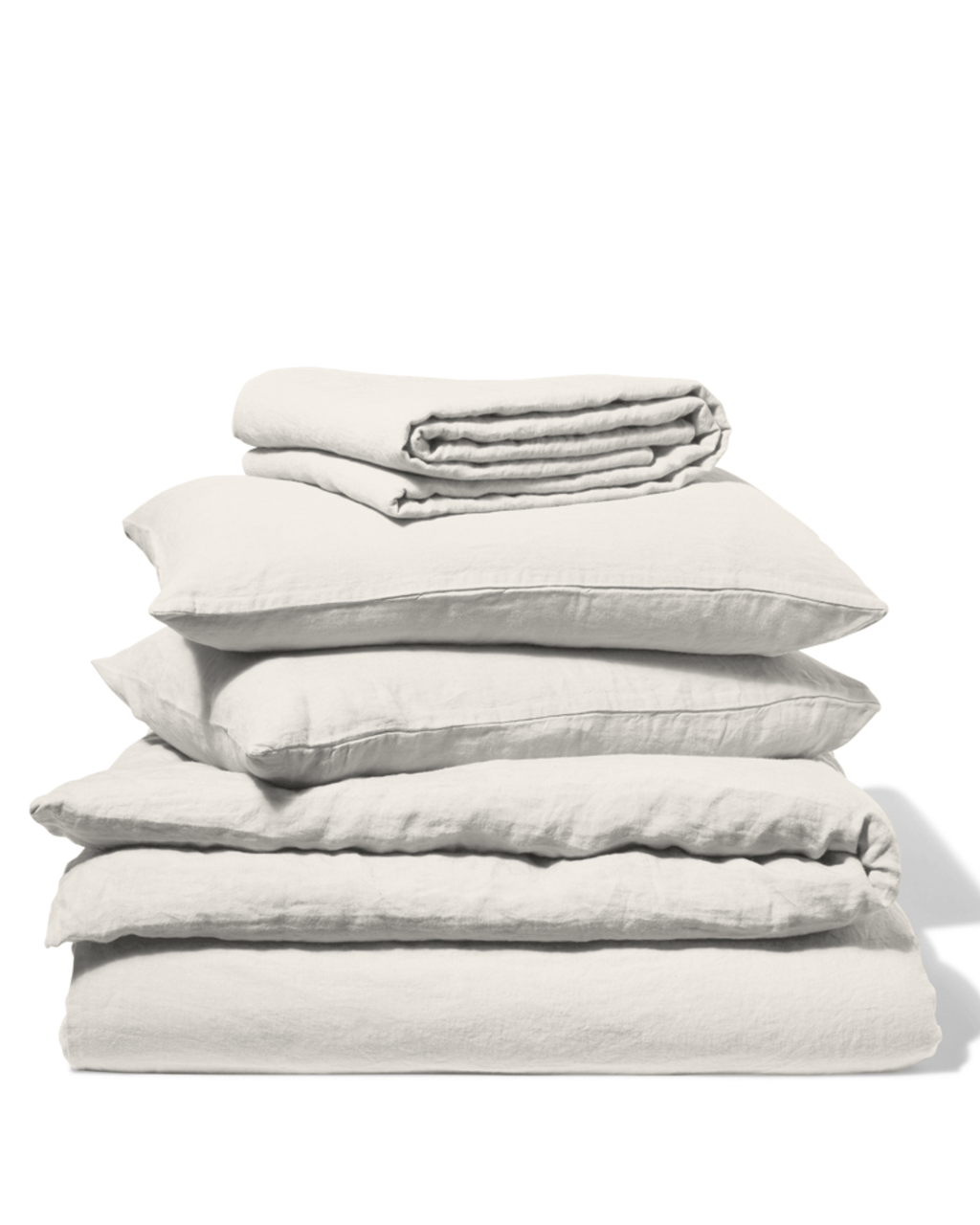Merci - Washed linen duvet cover - Seashell White