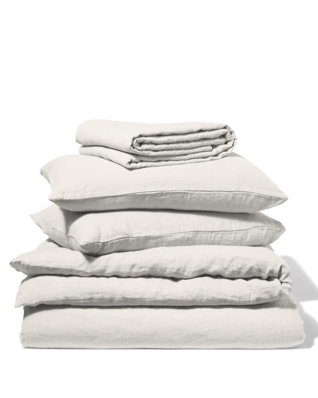 Merci - Washed linen duvet cover - Seashell White