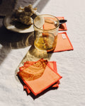 Merci - Set of 6 washed linen coasters - Zest Orange