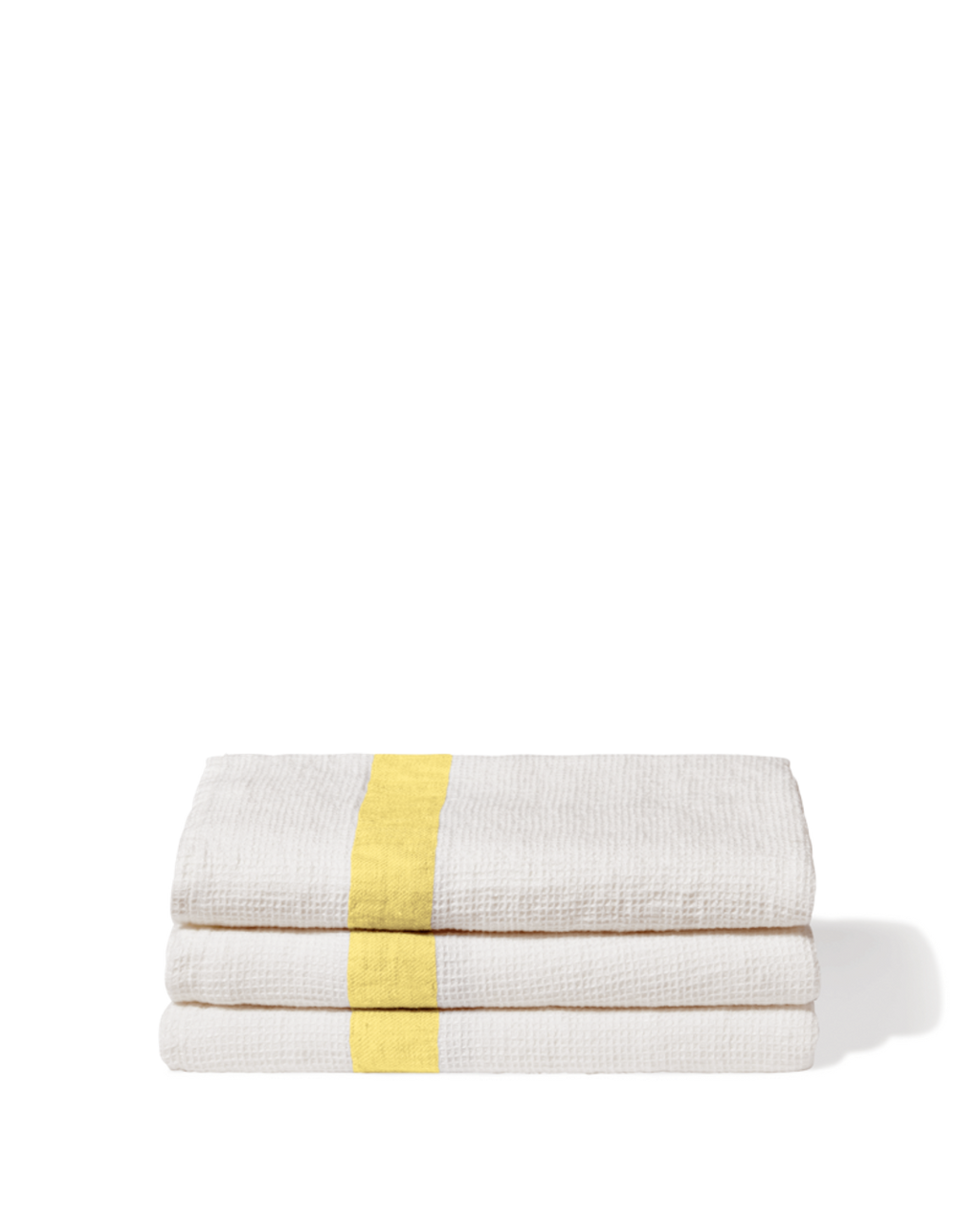 Merci - Linen bath towel - Honeycomb - Lemonade Yellow Stripe
