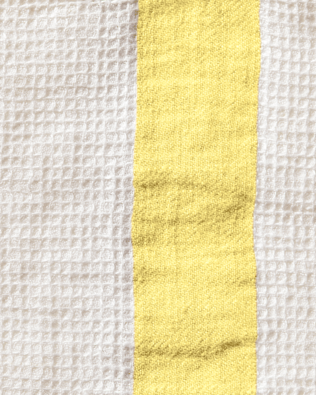 Merci - Linen bath towel - Honeycomb - Lemonade Yellow Stripe