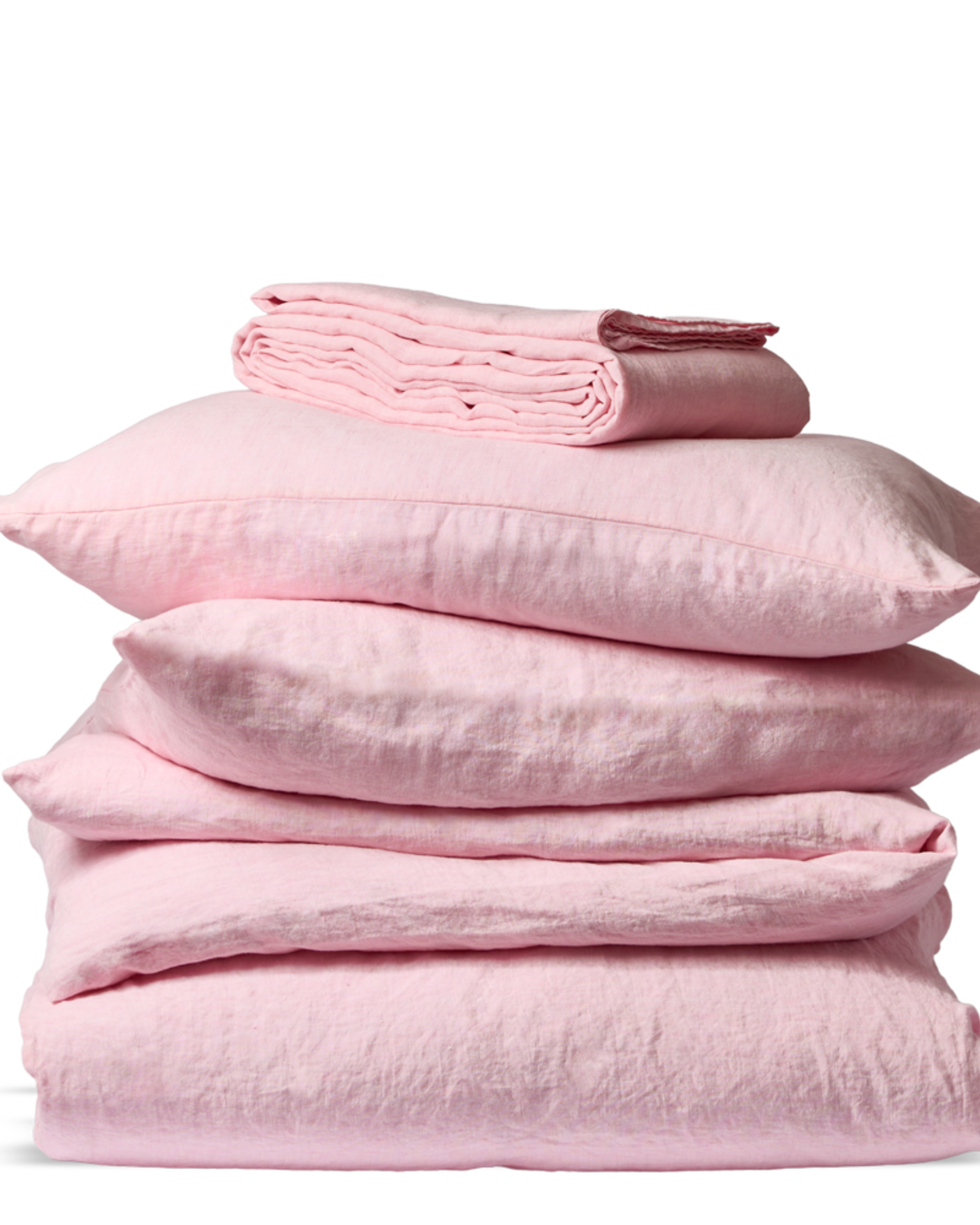 Merci - Washed linen flat sheet - Granita Pink