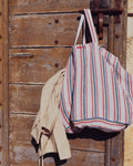 Merci - Washed linen Merci shopping bag - Parasol Stripes