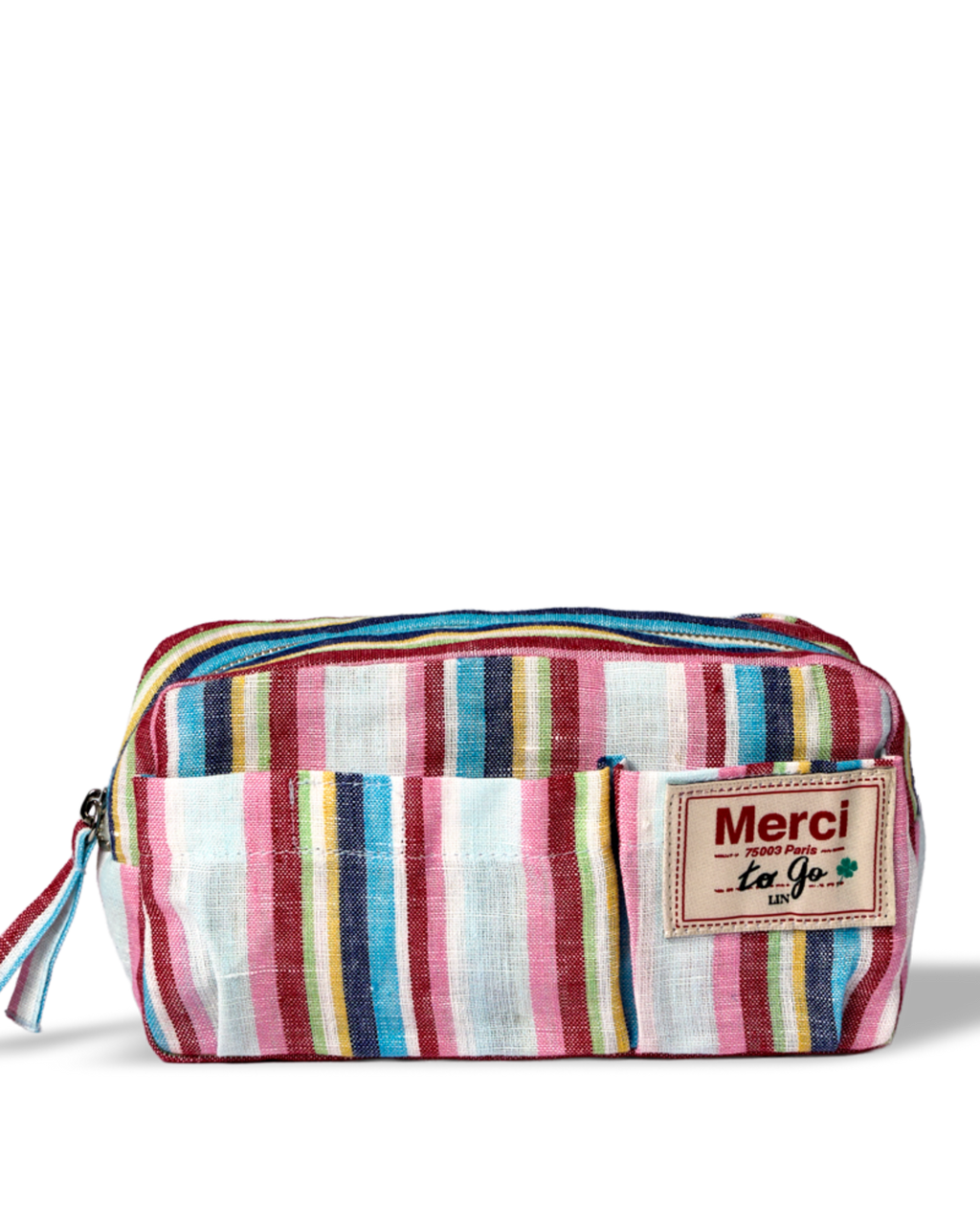 Merci - Washed linen pencil case - Parasol Stripes