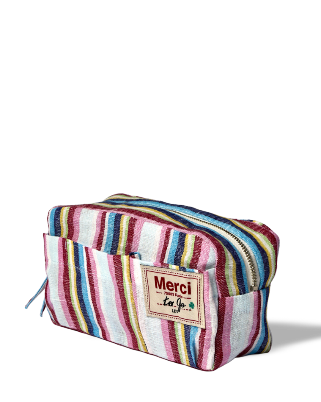 Merci - Washed linen pencil case - Parasol Stripes