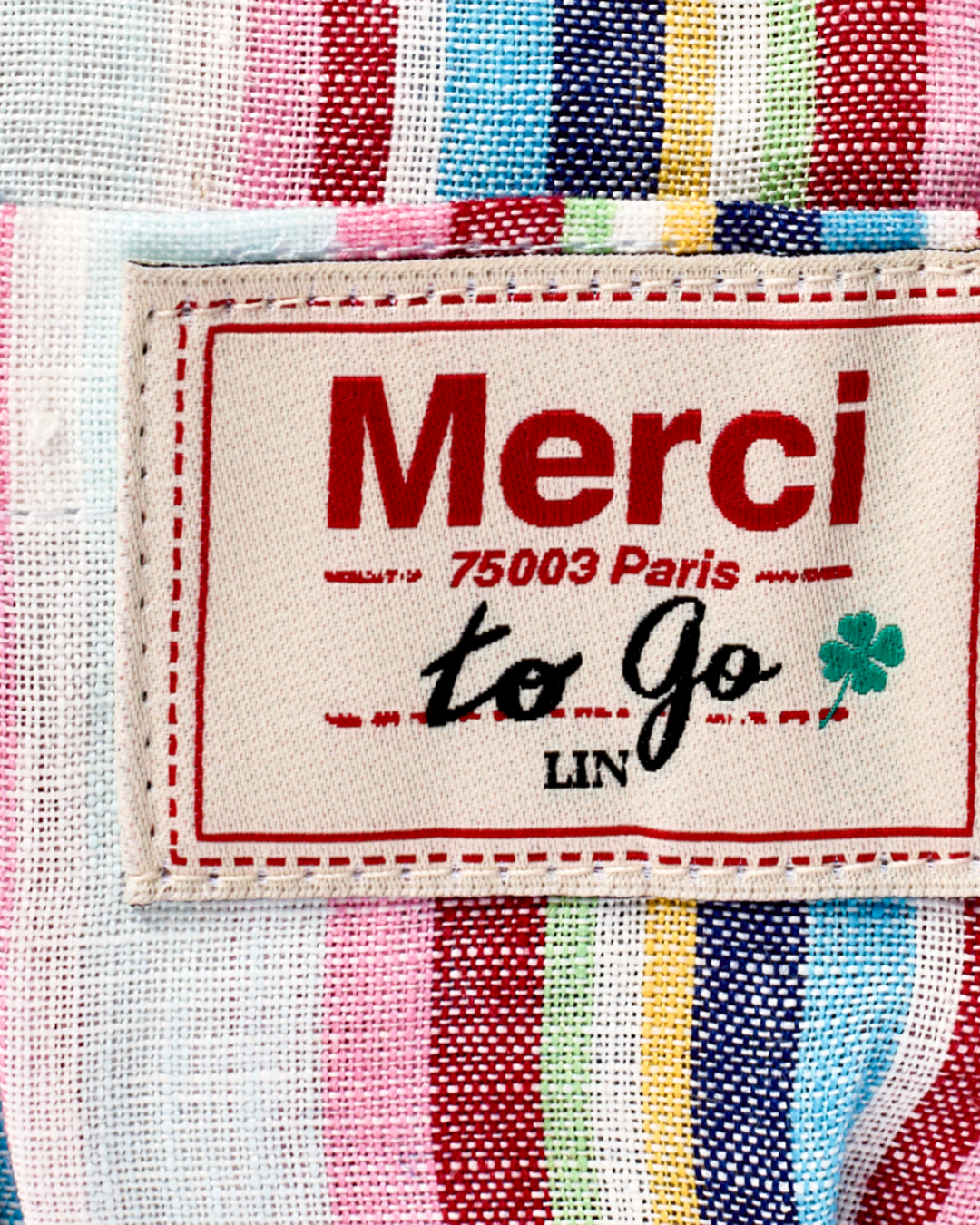 Merci - Washed linen pencil case - Parasol Stripes