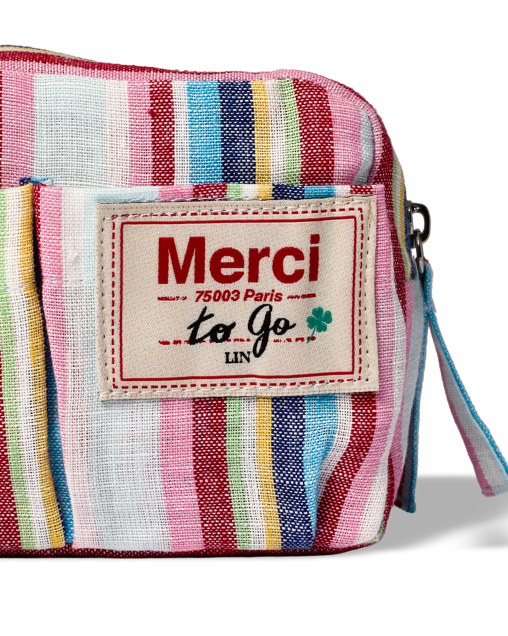 Merci - Washed linen pencil case - Parasol Stripes