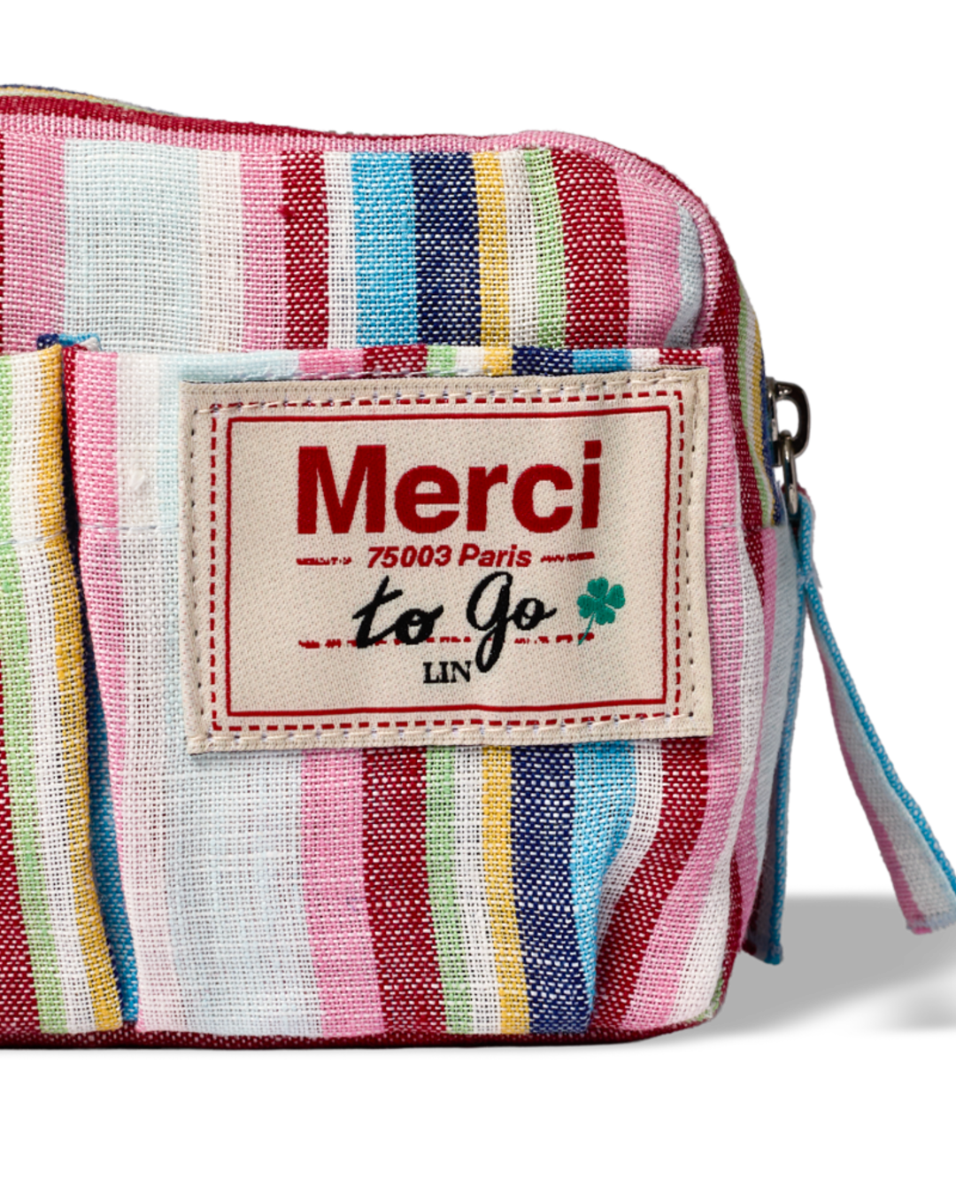 Merci - Washed linen pencil case - Parasol Stripes