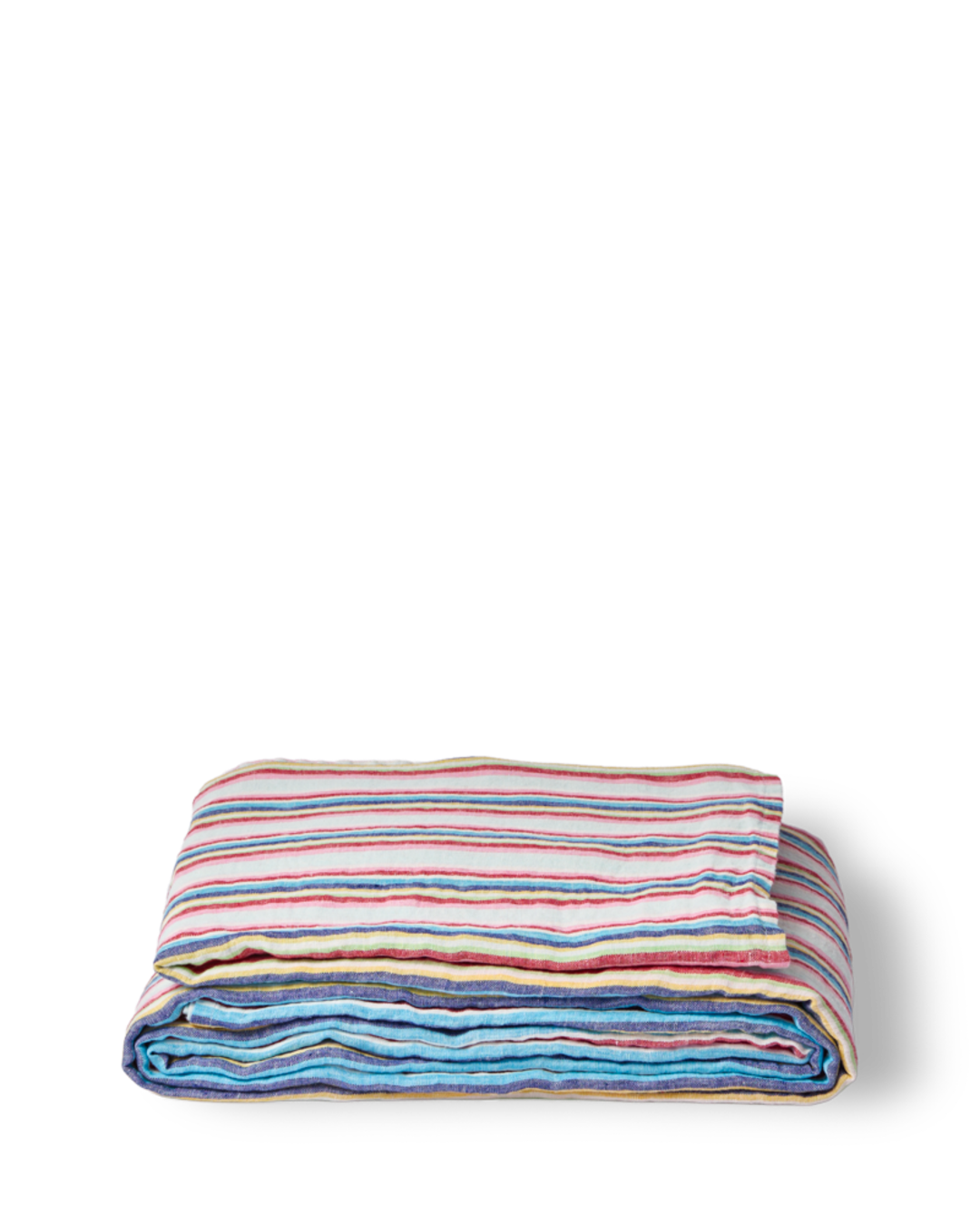 Merci - Washed linen flat sheet - Parasol Stripes