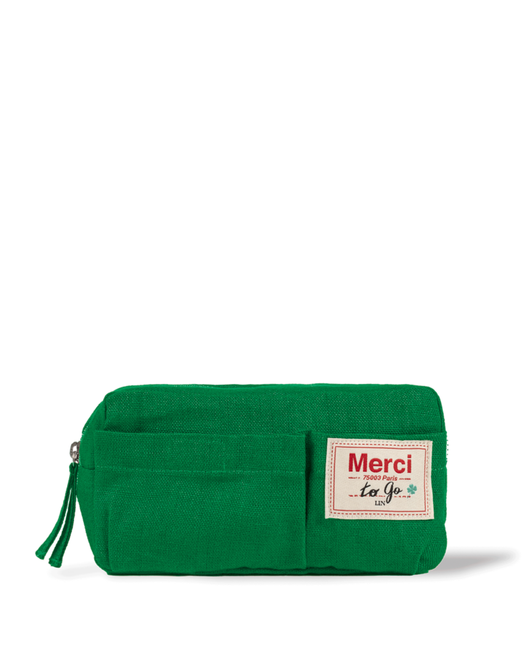Merci - Trousse En Lin Lavé - Vert Potager