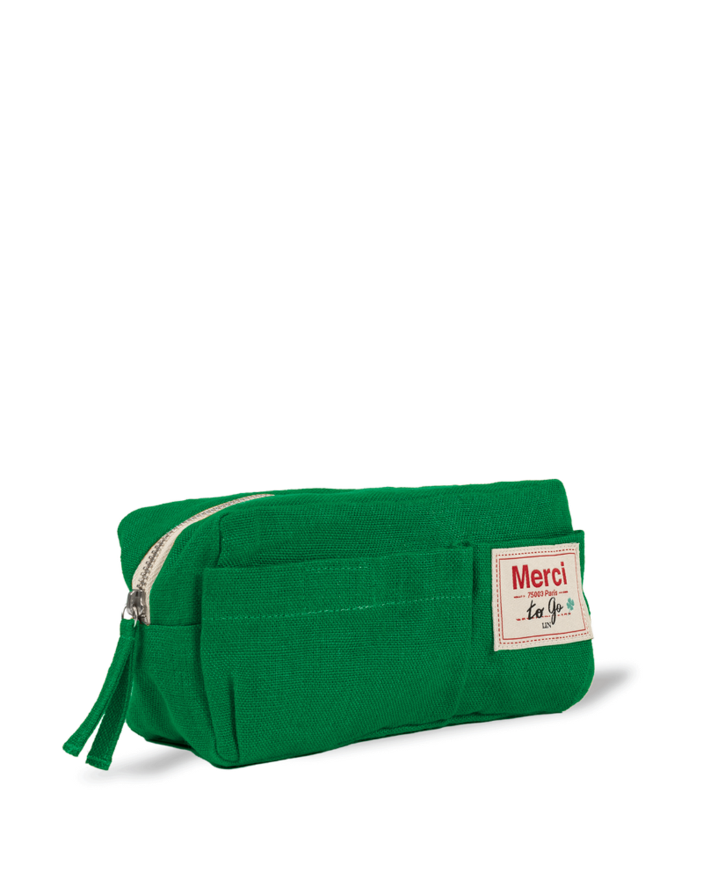 Merci - Trousse En Lin Lavé - Vert Potager