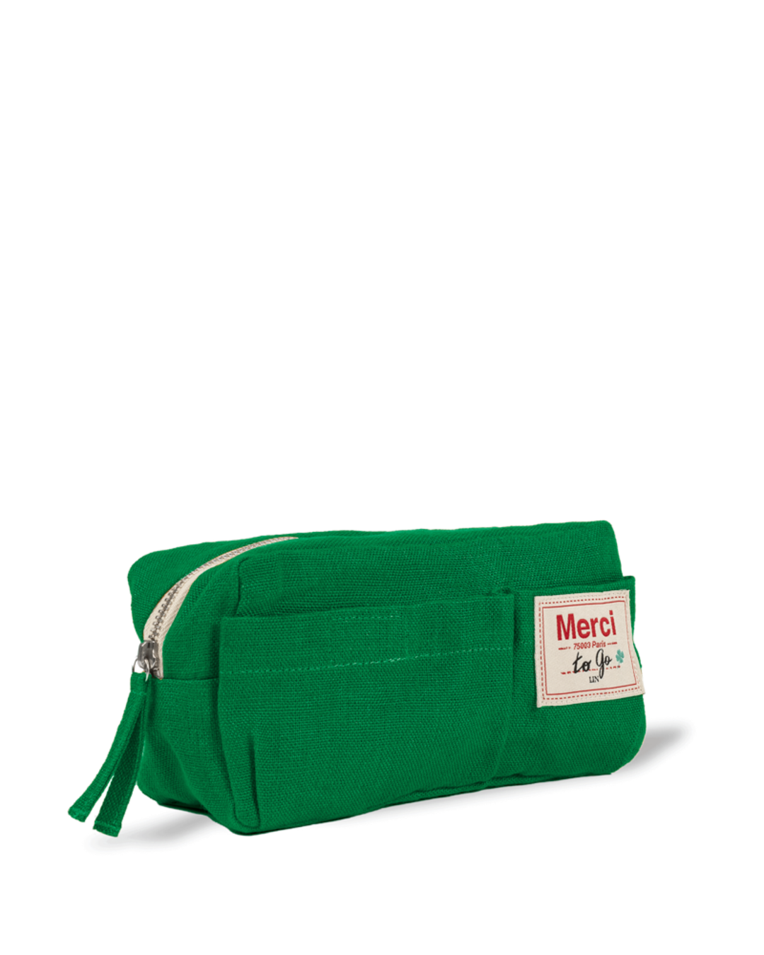 Merci - Trousse En Lin Lavé - Vert Potager