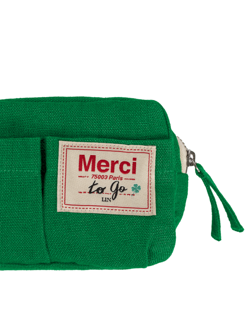 Merci - Trousse En Lin Lavé - Vert Potager