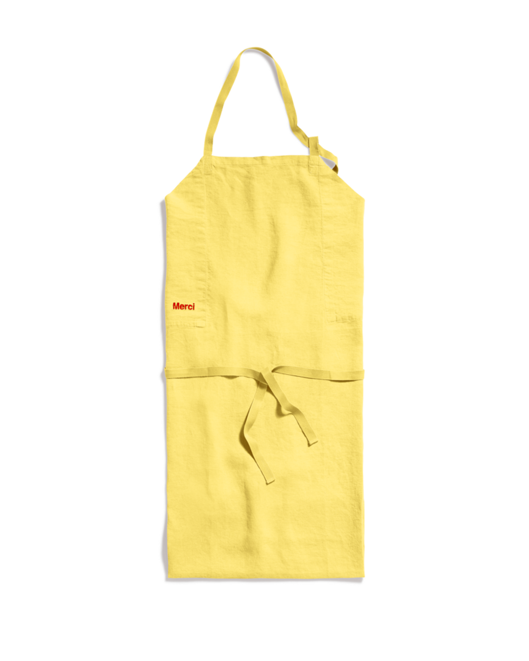 Merci - Washed linen apron - Lemonade Yellow