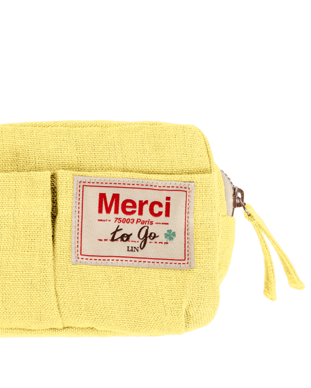 Merci - Trousse En Lin Lavé - Jaune Citronnade