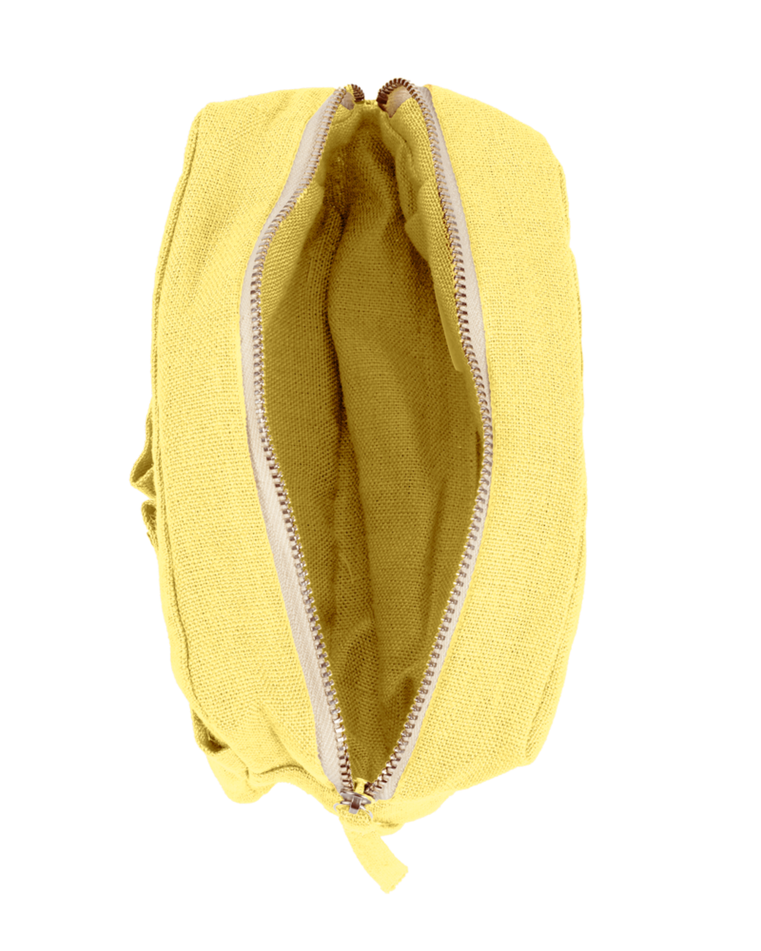 Merci - Trousse En Lin Lavé - Jaune Citronnade