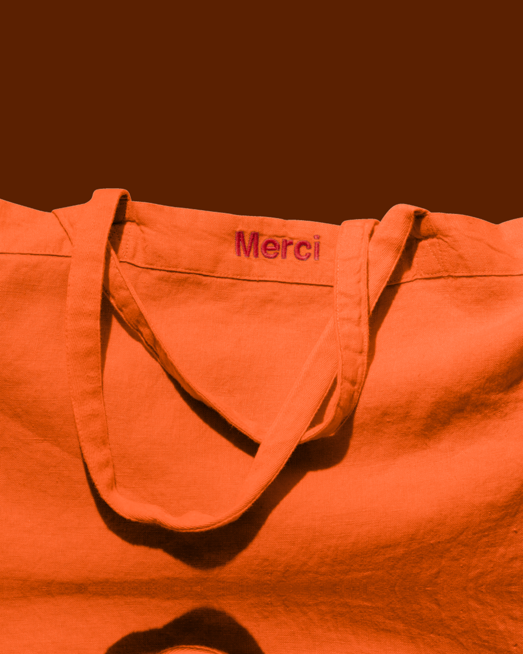 Merci - Washed linen Merci shopping bag - Zest Orange
