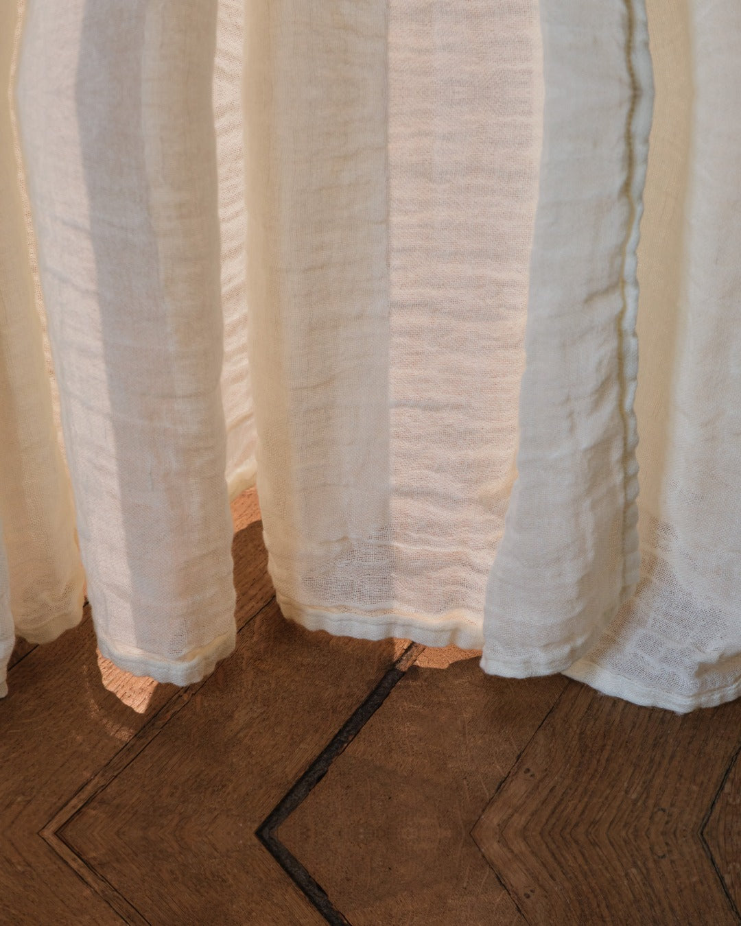 Merci - Voile En Lin & Coton - Blanc Coquillage
