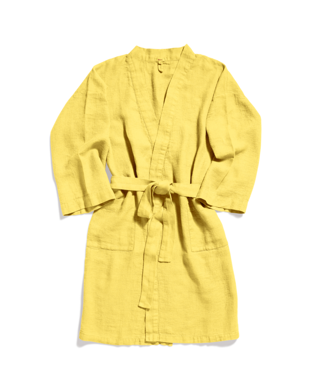 Merci - Peignoir En Lin - Jaune Citronnade