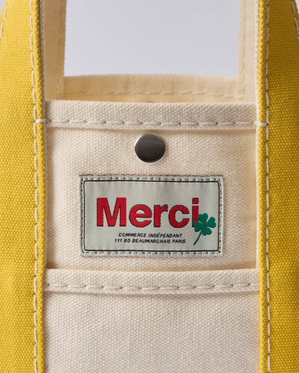 Merci - Cabas Candide - Ecru & Jaune & Bleu