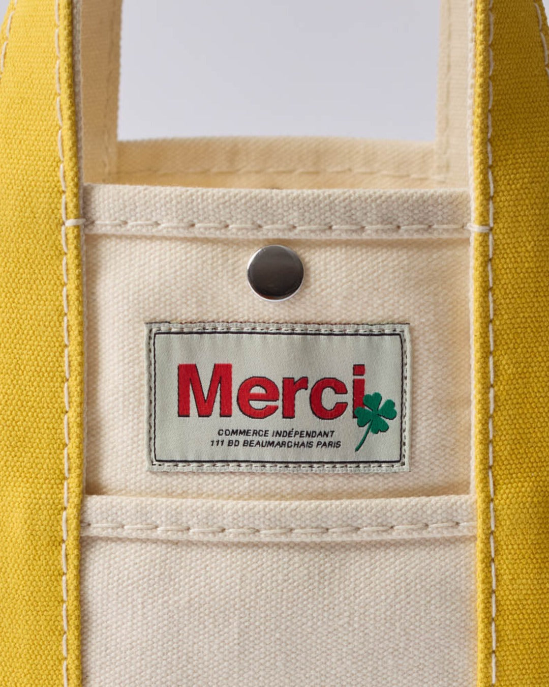 Merci - Cabas Candide - Ecru & Jaune & Bleu