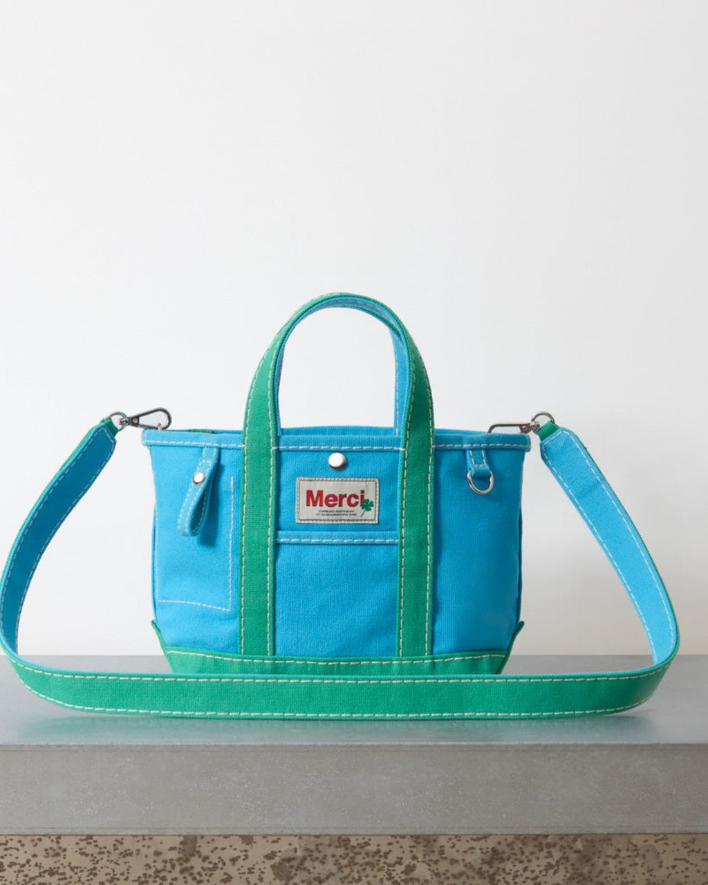 Merci - Cabas Candide - Bleu & Menthe