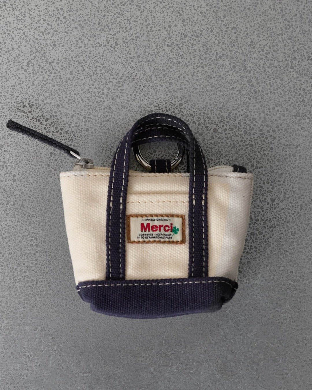 Merci - Candide Charm Coin Purse - Ecru & Navy