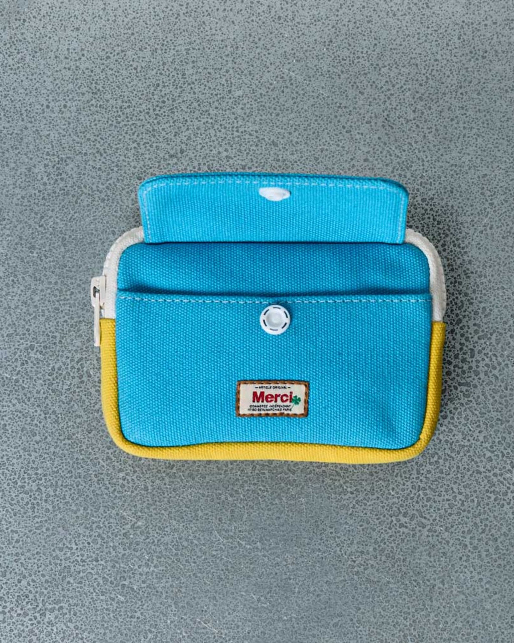 Merci - Porte Monnaie Candide - Bleu & Jaune