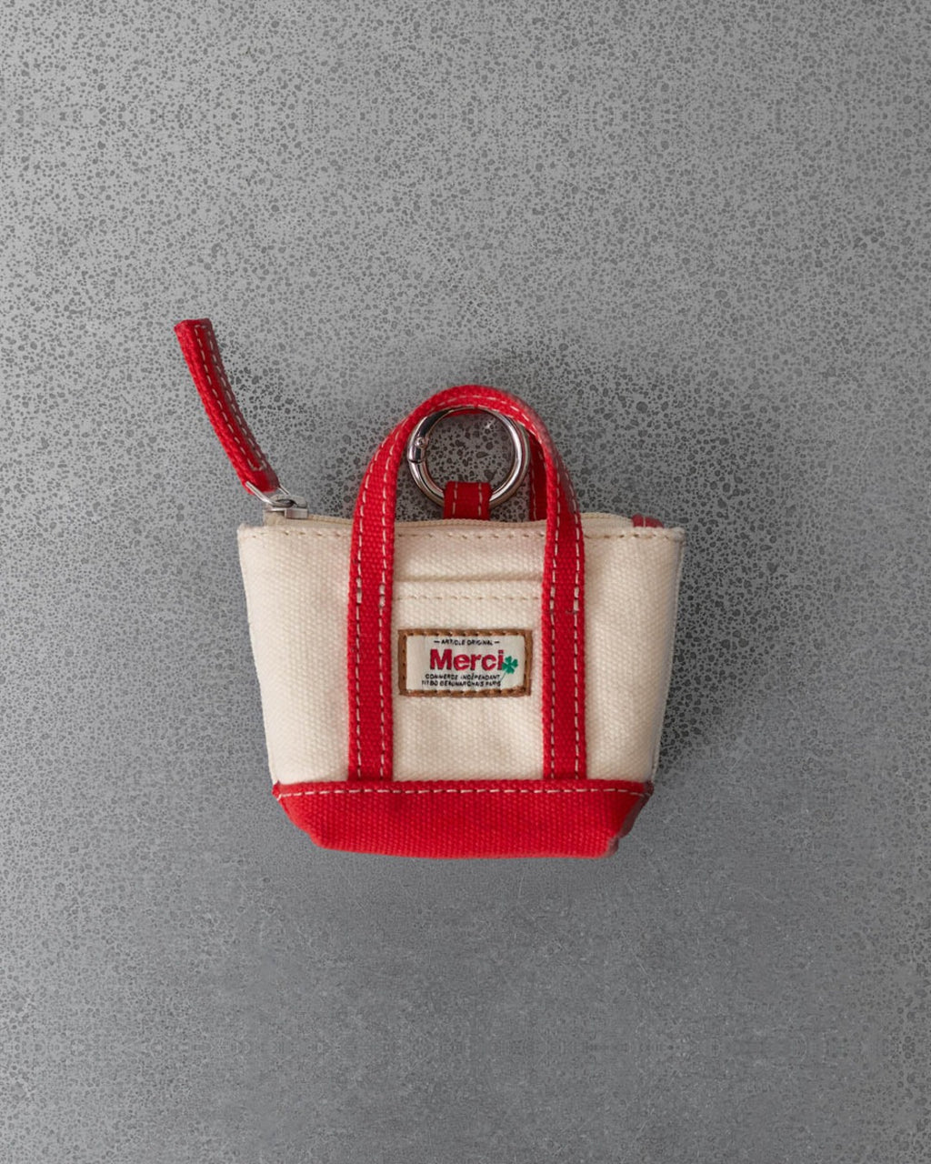 Merci - Candide Charm Coin Purse - Ecru & Red