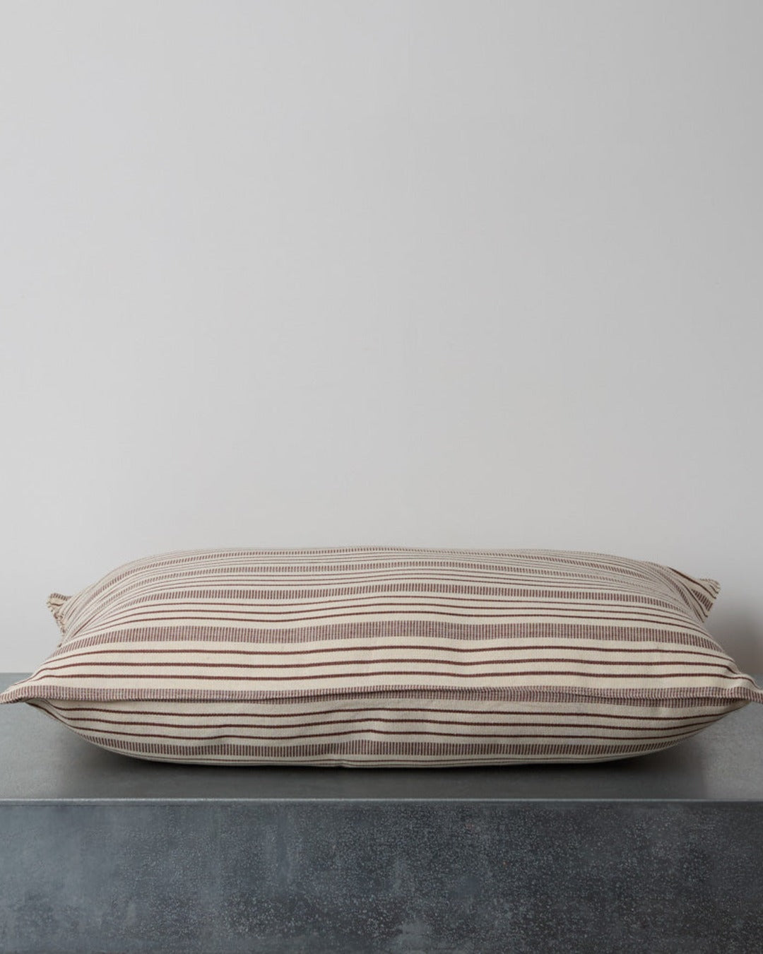 Tensira - Coussin En Coton - Rayures Chocolat